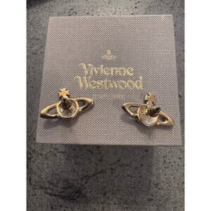 Vivienne Westwood "Orb" Champagne Gold Studs Authentic